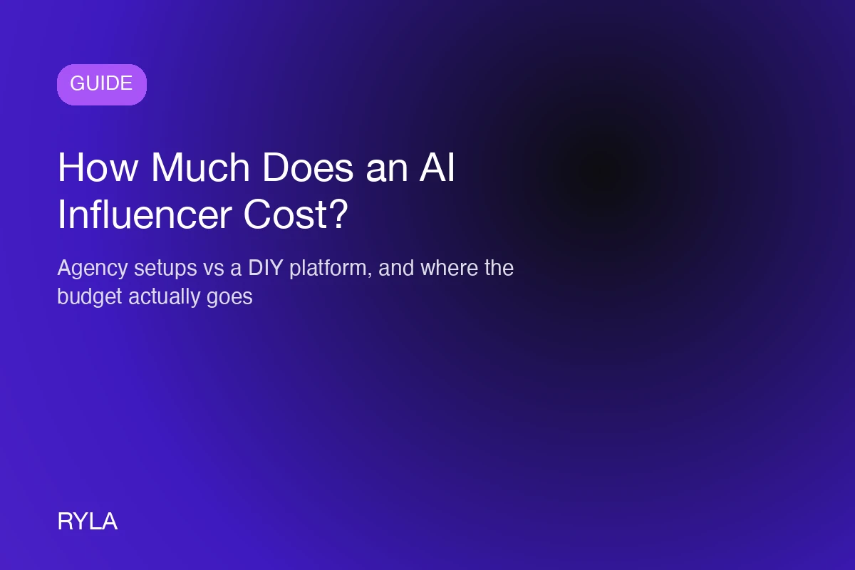 A cost breakdown chart comparing agency and DIY approaches to creating an AI influencer