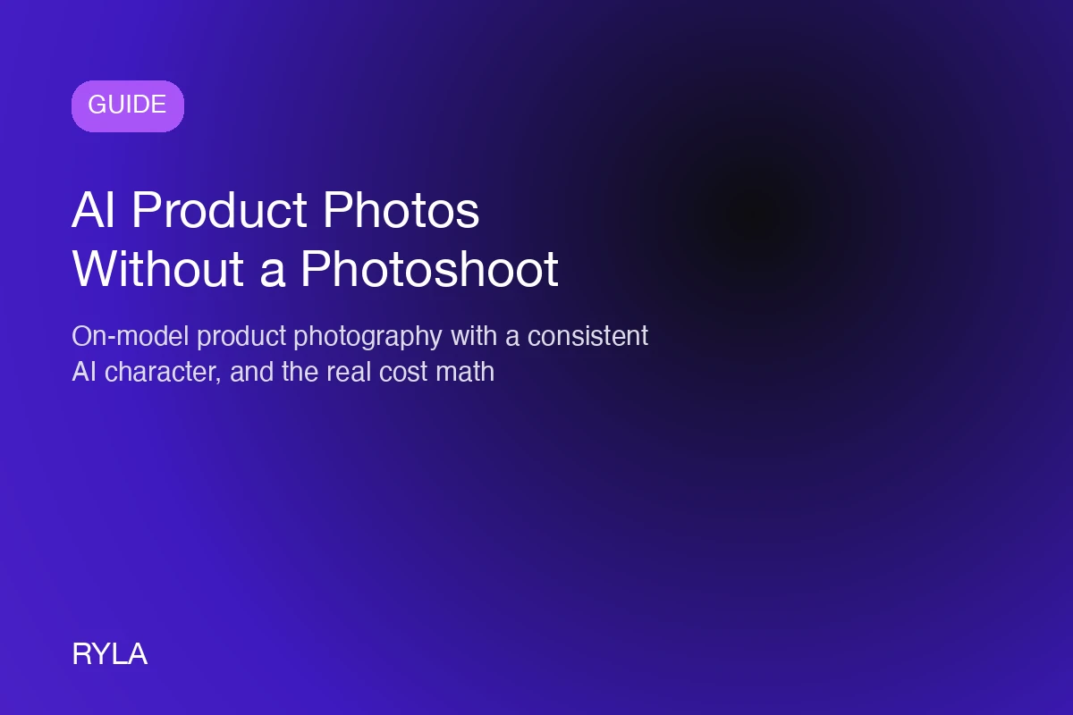 An AI-generated model holding a product for ecommerce-style photography without a physical shoot
