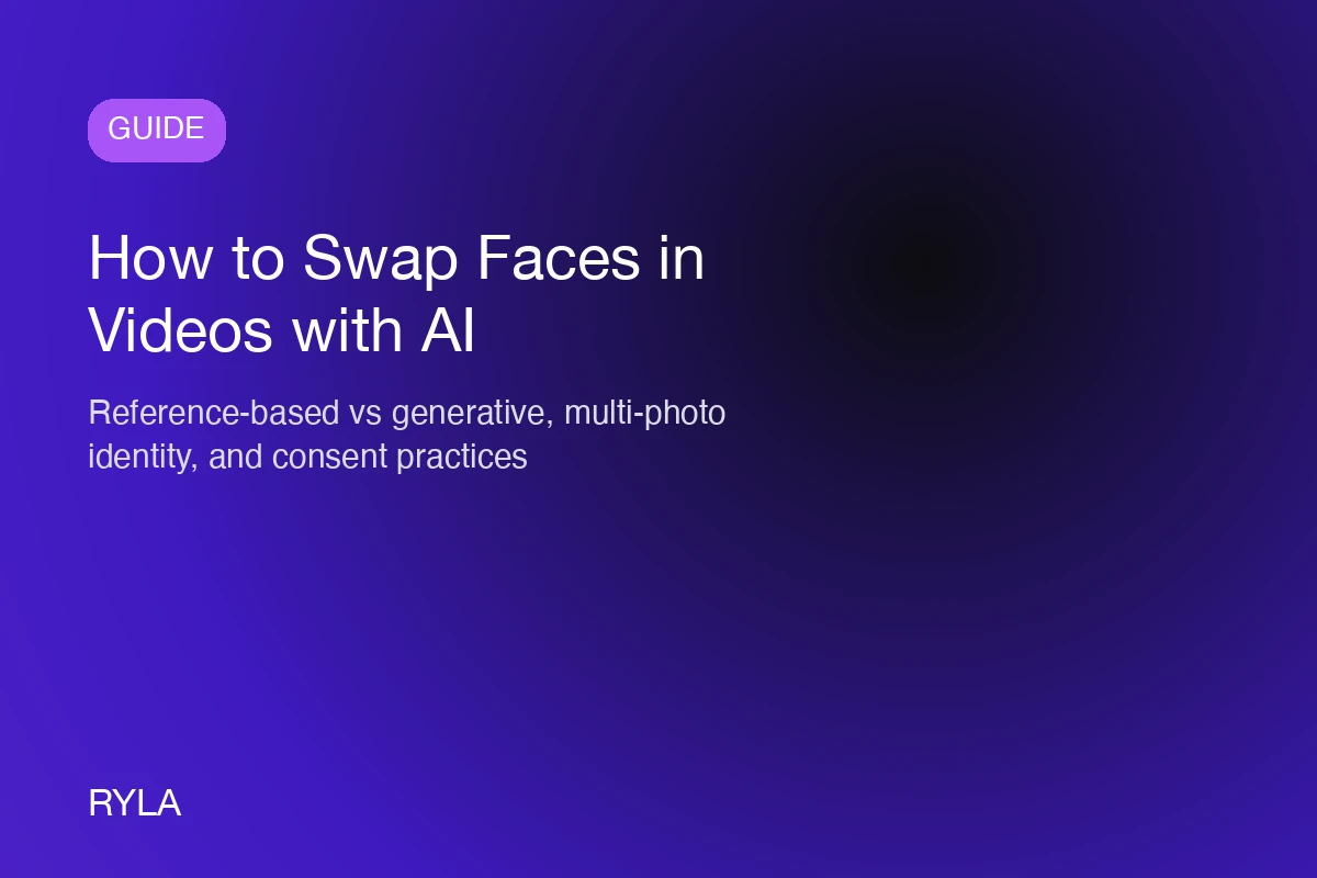 A face being swapped into an existing video using multiple reference angles