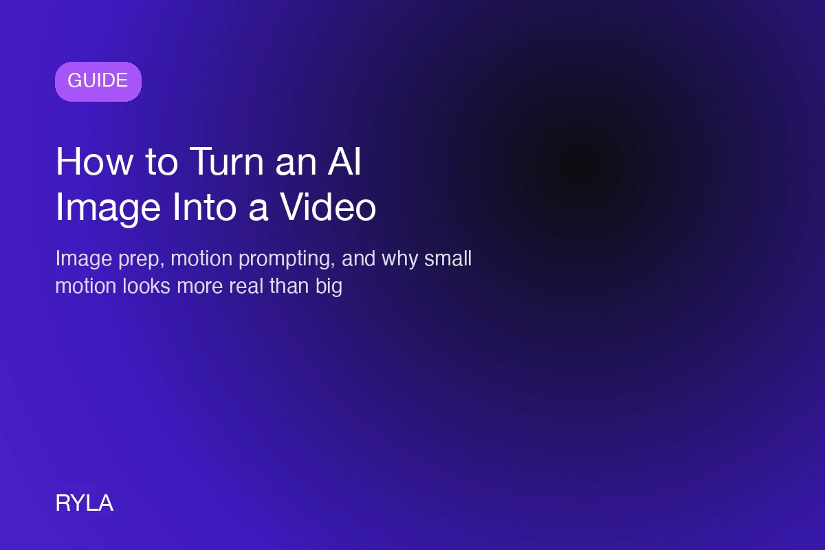 A still AI character photo being animated into a short video clip