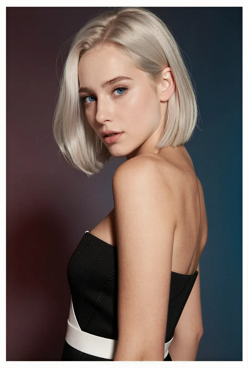 Blonde AI influencer character portrait being created in the Ryla character builder