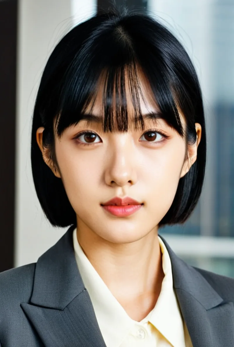 Asian AI creator, in an office in business wear, generated with RYLA